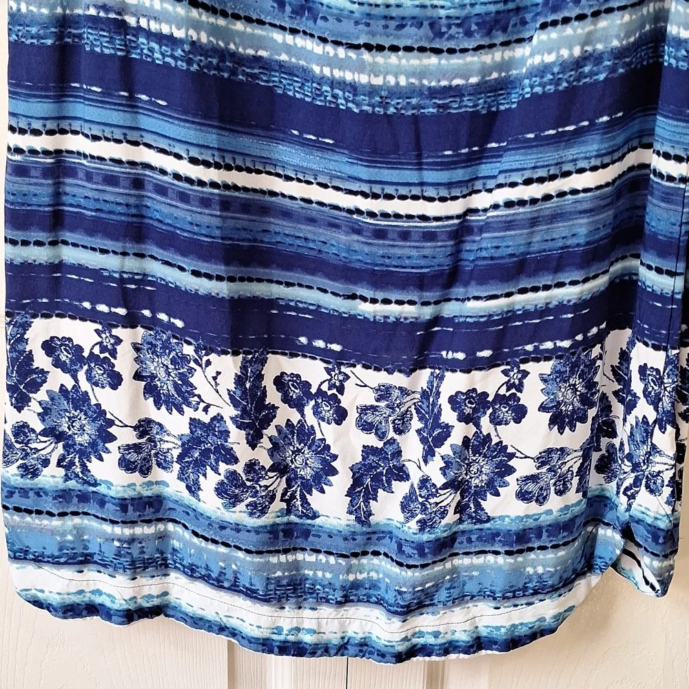 beachlunchlounge mini dress - sleeveless - S - blues/white